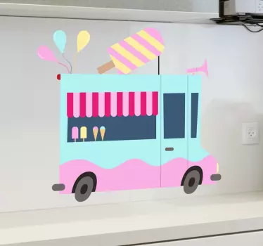 Kitchen wall sticker ice cream truck - TenStickers
