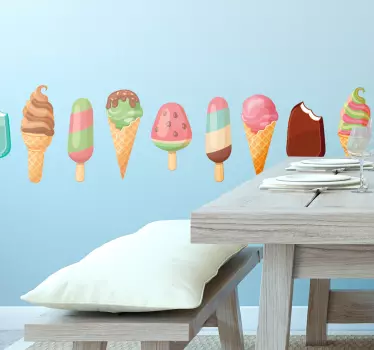 Ice creams border sticker - TenStickers