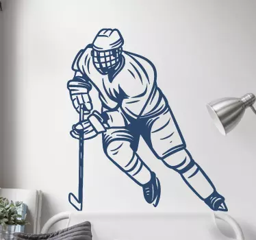 Ice hockey player wall decal - TenStickers