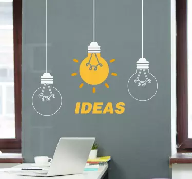 Ideas light bulb office wall decal - TenStickers