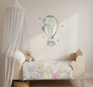 Illustration sticker balloon with rabbit and name - TenStickers