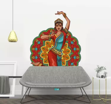 India woman dancing dance sticker - TenStickers