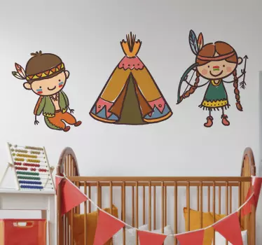 Indian Scene Kids Sticker - TenStickers