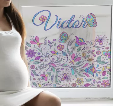 Infant butterflies window decal - TenStickers