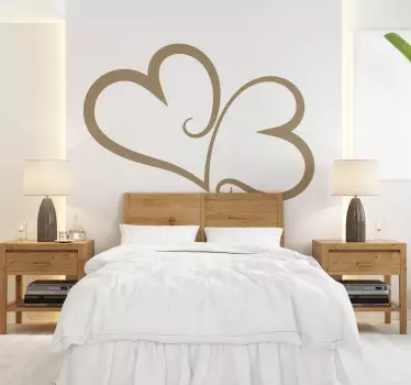Interlocked Hearts Wall Sticker - TenStickers