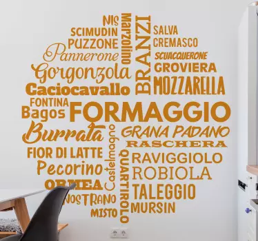 Italian cheese food wall sticker - TenStickers