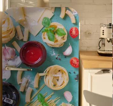 Italian food fridge wrap - TenStickers