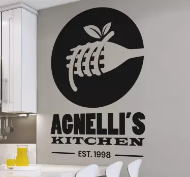 Italian pasta with text service decal - TenStickers