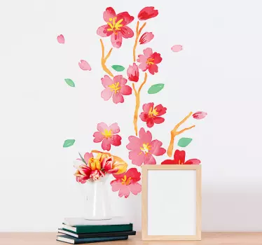 Japanese spring flower wall decal - TenStickers