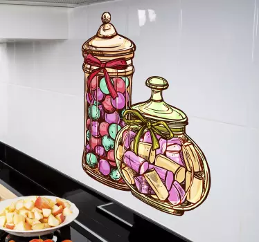 Jars full of goodies kitchen wall decal - TenStickers