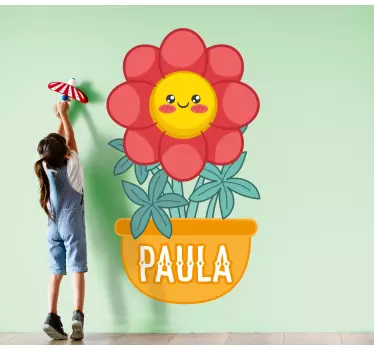 Joyful blossom container wall stickers for kid - TenStickers