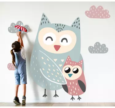 Joyful owl clan wall stickers for kid - TenStickers