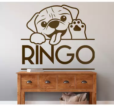 Joyful puppy illustration wall sticker - TenStickers