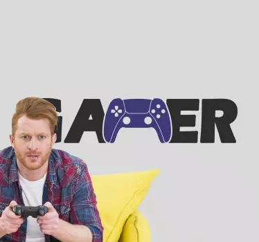 joystick gamer logo window decal - TenStickers
