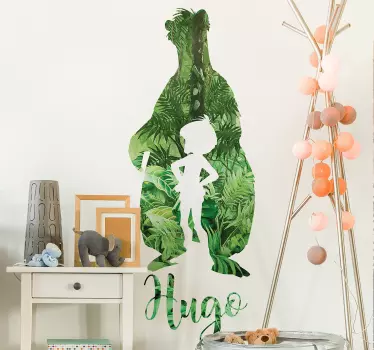 Jungle Boy and Bear Fairy Tale Wall Decal - TenStickers