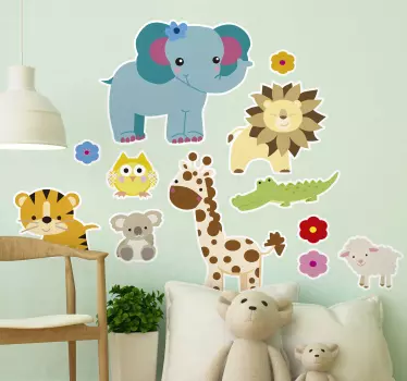 Jungle kids wild animal sticker - TenStickers