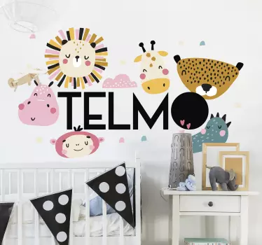 Jungle with name illustration wall art - TenStickers