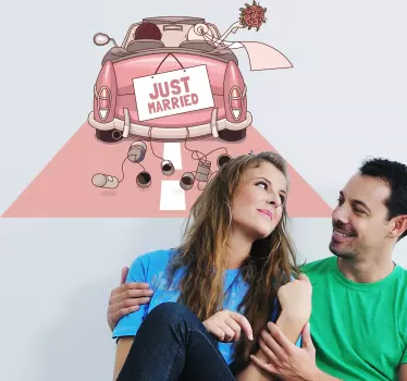 Just Married Car Sticker - TenStickers
