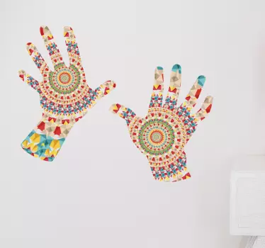 Kaleidoscope colorful hands Abstract Wall Sticker - TenStickers