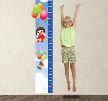 Kids & Balloons Height Chart Decal - TenStickers