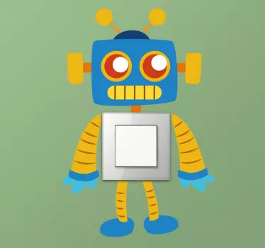 Cartoon robot kids light switch sticker - TenStickers