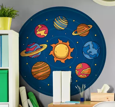 kids solar system space decal - TenStickers