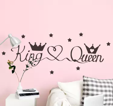 King and Queen, Husband and Wife heart bridal stickers - TenStickers
