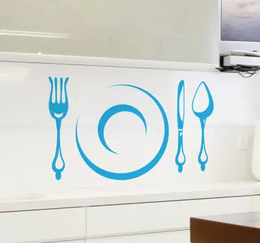 Kitchen wall sticker cutlery - TenStickers