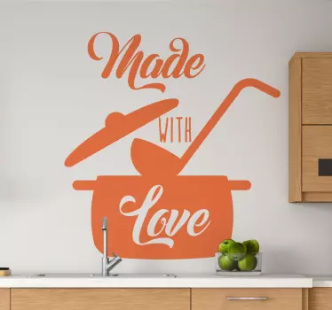 Kitchen made with love kitchen stickers - TenStickers