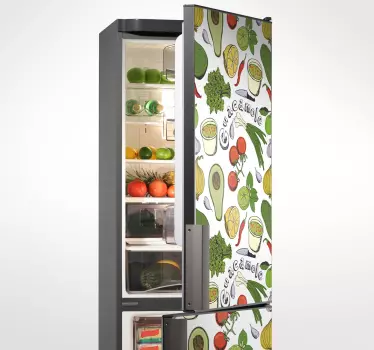 Kitchen Mexican fruits fridge wrap - TenStickers
