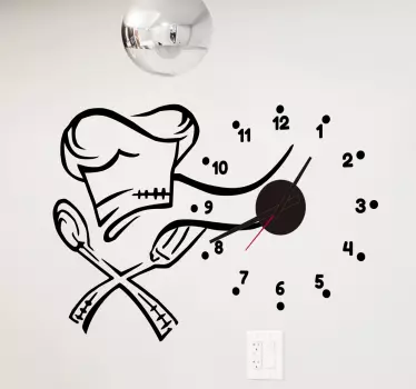 Kitchen Objects Sticker Clock - TenStickers
