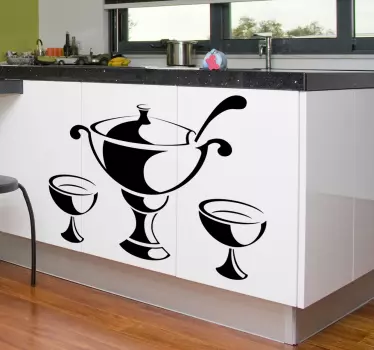 Kitchen Stickers Bowl and Cups - TenStickers
