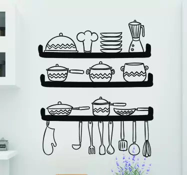 Kitchen Utensil Display cuisine wall sticker - TenStickers