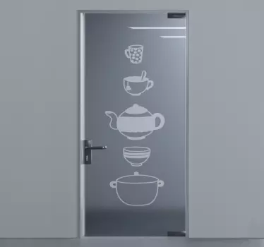 Kitchenware door glass door sticker - TenStickers