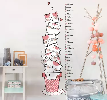 kittens meter height chart decal - TenStickers