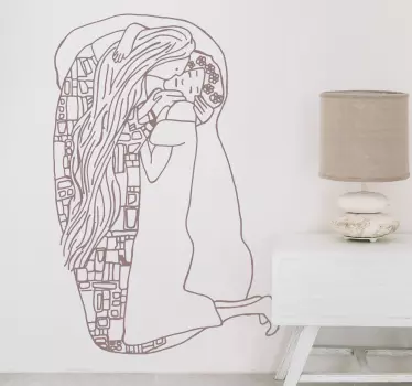 Klimt Kiss vinyl wall art - TenStickers