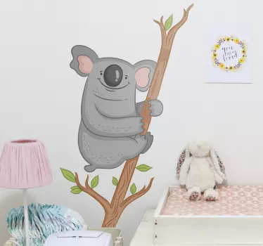 Koala branch illustration wall art - TenStickers