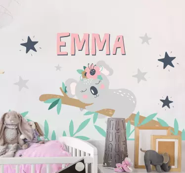 Nursery wall sticker koala dreaming - TenStickers