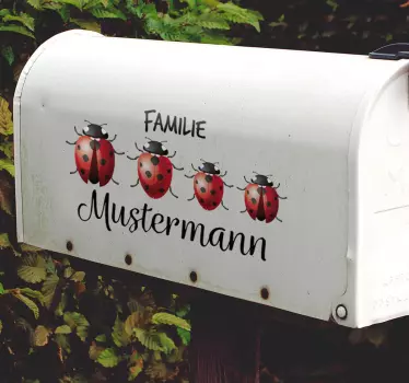 Ladybugs family home text wall decal - TenStickers