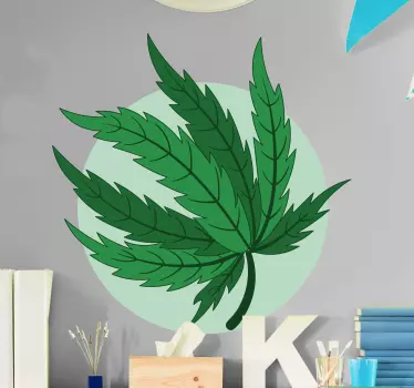 Large Cannabis Leaf plant decals - TenStickers