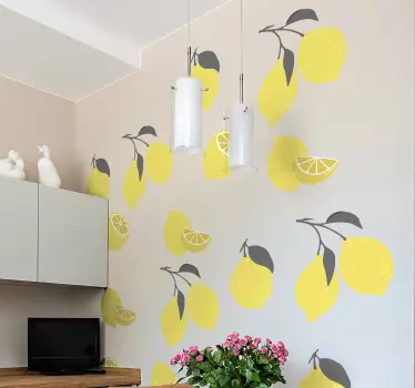 Lemon set wall mural decal - TenStickers