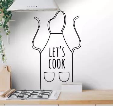 let's cook cooking utensils kitchen stickers - TenStickers