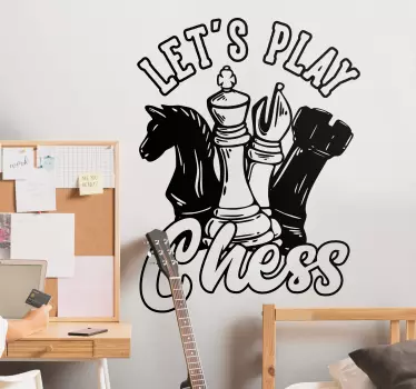 Lets play chess design wallpaper sticker - TenStickers