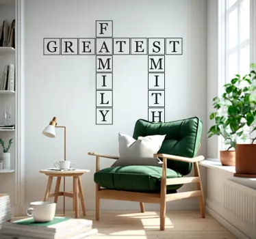 Letter Block Family Name personalised sticker - TenStickers