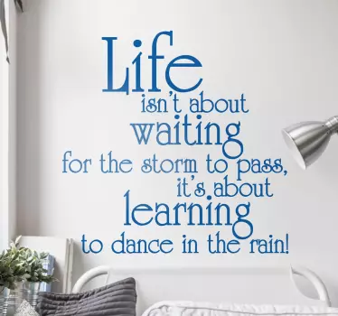 Life Is Not About Waiting Quote Wall Sticker - TenStickers