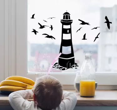 Lighthouse window decal - TenStickers