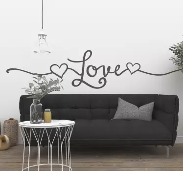 Line style love wall sticker - TenStickers