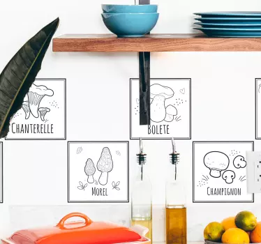 List of edible mushrooms tile transfer - TenStickers