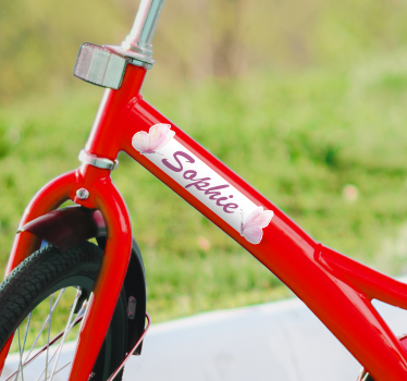 Little butterflies with name bike sticker - TenStickers