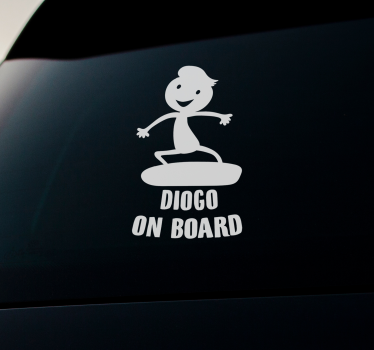 Little Surfer on Board Car Decal - TenStickers